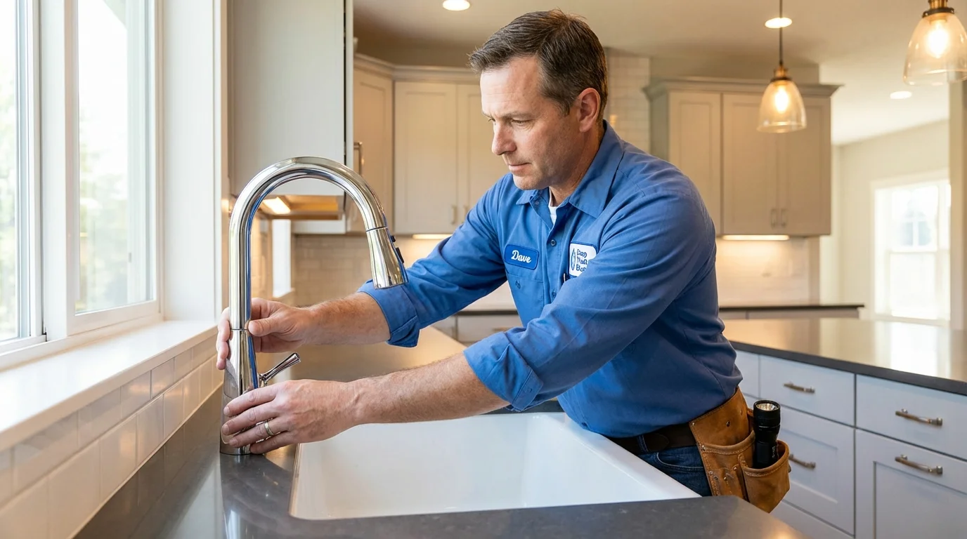 Kitchen faucet installation by Johns Plumbing LLC in Guilford